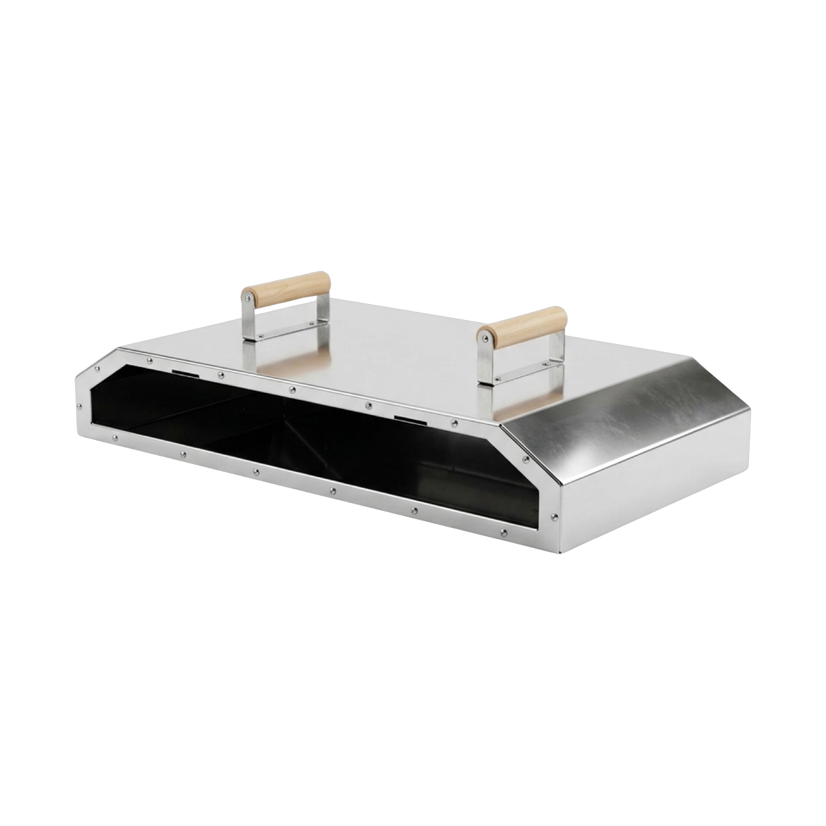 The Double braai pizza oven, angled left