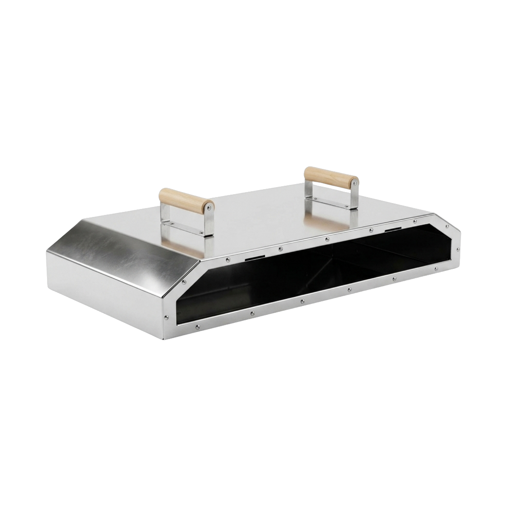 The Double braai pizza oven, angled right
